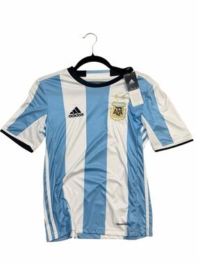 Adidas Argentina Home Soccer Jersey Youth Large NWT Climacool